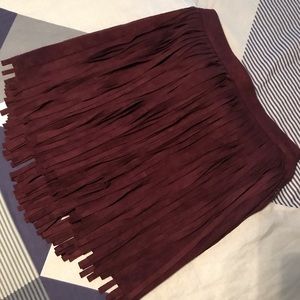 NWT Suede BB Dakota Fringe Skirt